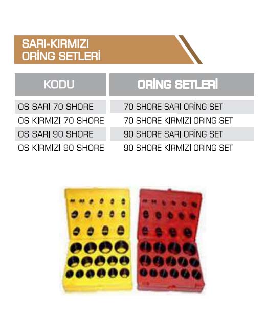 SARI KIRMIZI ORİNG SETLERİ